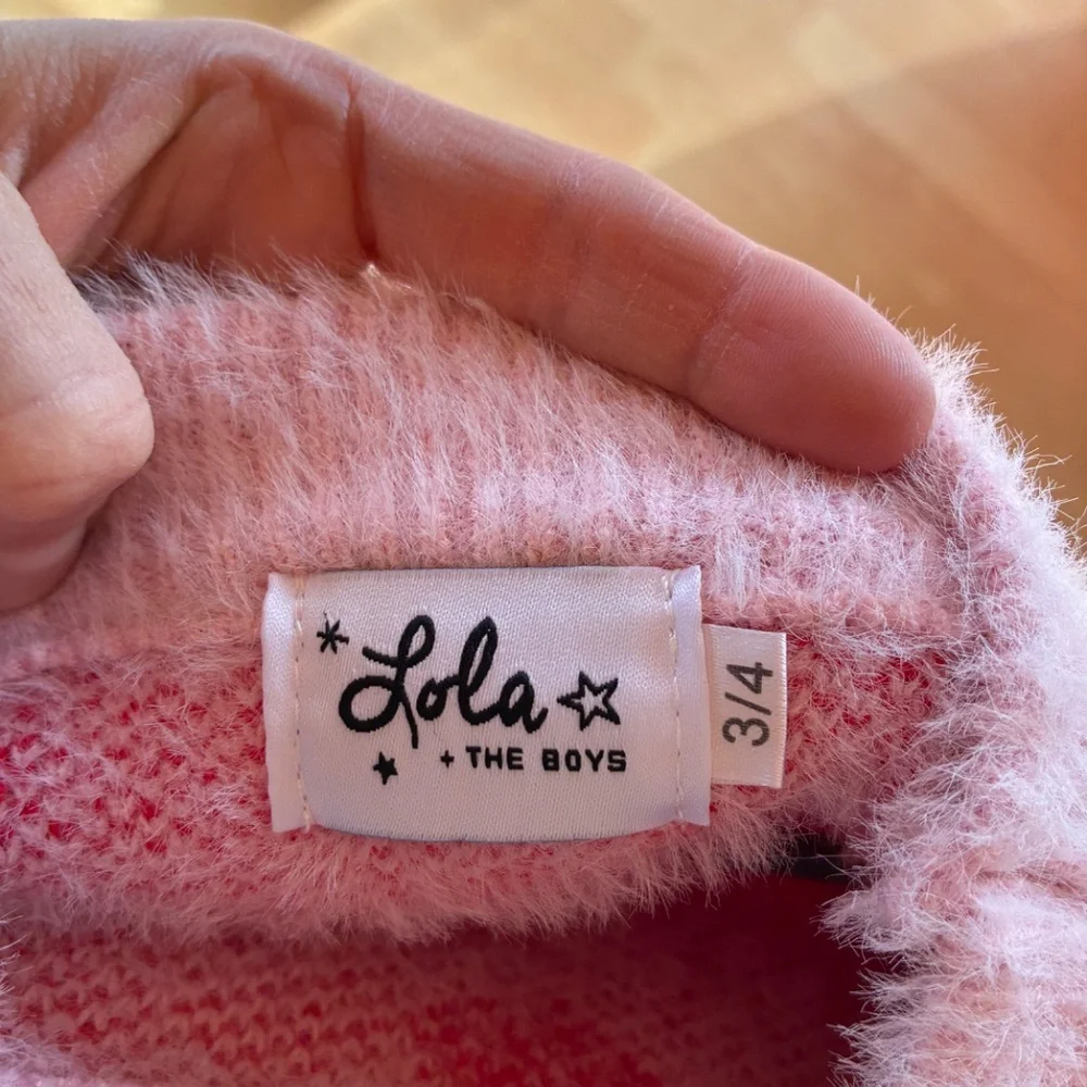 Lola + The Boys fuzzy heart dress size 3/4T - Picture 3 of 3